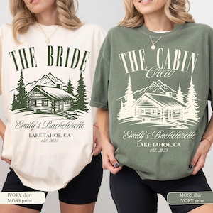 The Cabin Crew Hiking Bridal Party Shirt, Custom Camp Bachelorette Shirt, Mountain Bride Shirt, Lake Bachelorette, Camp Themed Bach Party