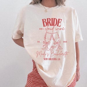 Maglietta Bridal Wine Club, Magliette personalizzate per addio al nubilato in cantina, Maglietta coordinata con tema vino per la sposa