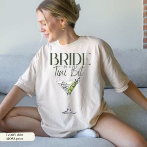 A Bride In A Tini Bit Tee, Martini Bachelorette Party Shirt, Martini Bride Shirt, Bridesmaid Gift, Bride To Be Shirt, Tini Bit Engaged Shirt