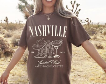 Nashville Bachelorette Comfort Colors Shirt: Western Lace Bridal Party Tee