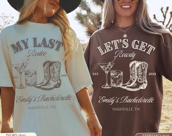 Last Rodeo Bachelorette Comfort Colors Shirt: Western Bridal Party Tee