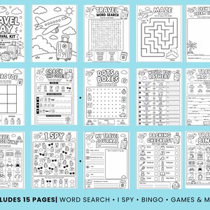 Kids Travel Activity Book | Screen-Free Road Trip, Airplane Games (Digital Download) image 2