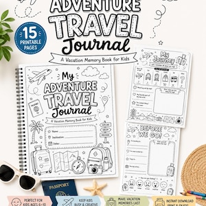 Kids Vacation Journal Printable | Travel Memory Book for Ages 6-10 (PDF Download)