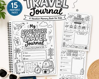 Kids Vacation Journal Printable | Travel Memory Book for Ages 6-10 (PDF Download)