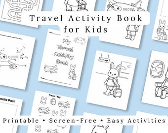Libro de actividades de viaje para niños / Juegos de avión y carretera (imprimible)