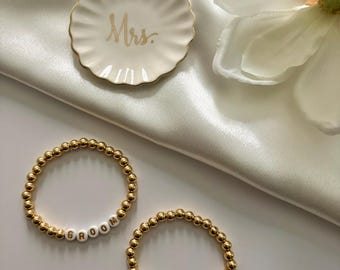Accessoires voor bruid en bruidegom | Bijpassende armbandenset voor stellen | Trouwbedankjes | Aangepaste trouwarmbanden voor bruid en bruidegom | Huwelijkscadeaus