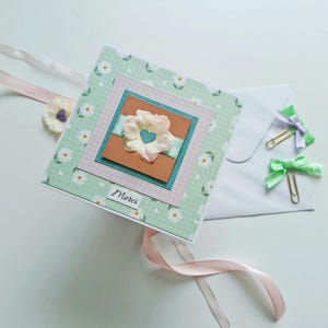 Carte de remerciement fleurie "Merci" – Carte faite main, motif marguerites, style champêtre – Idée cadeau