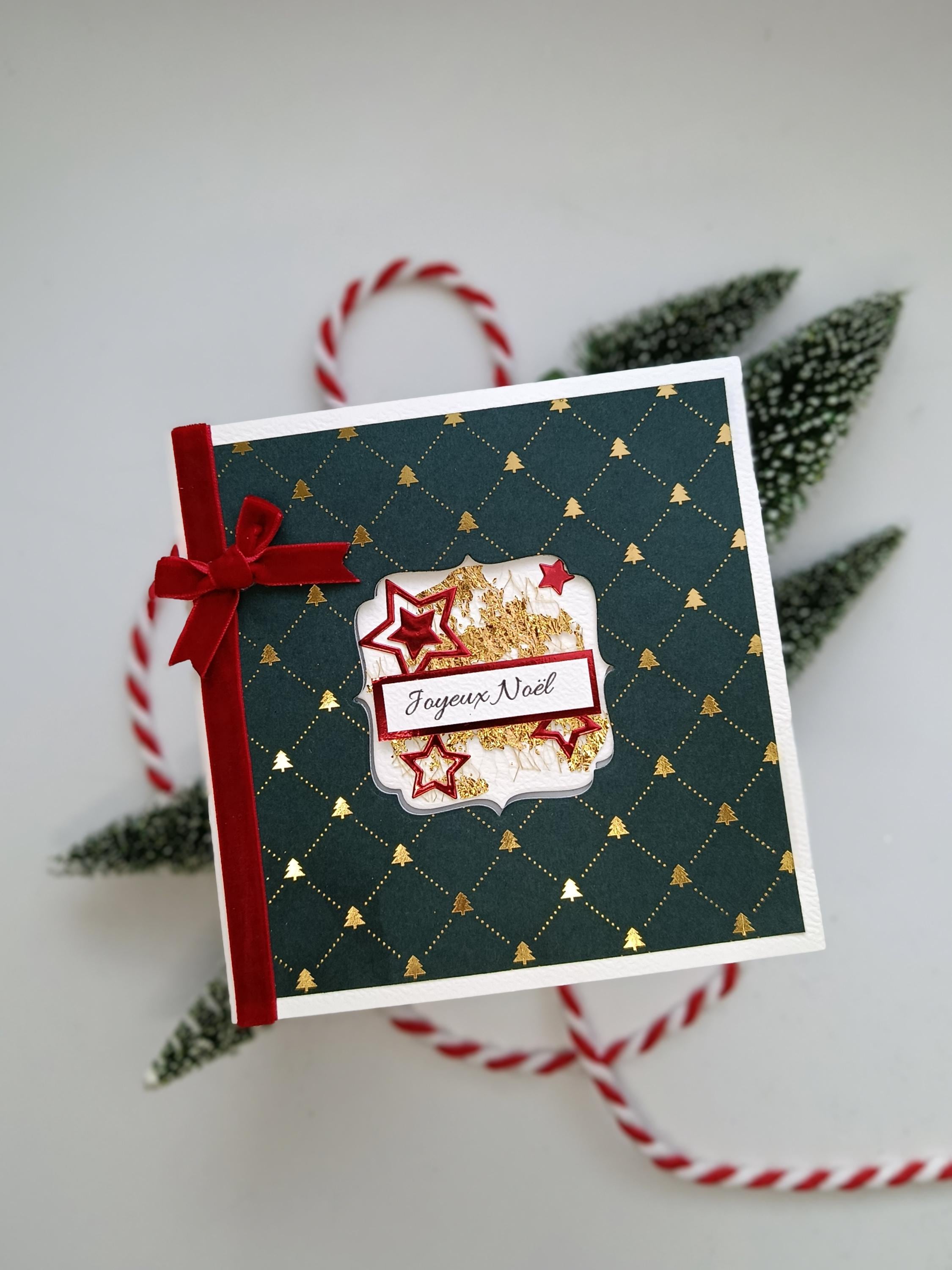 Weihnachtskarte Für Enkelin & Partner – Traditionelles Design Mit Goldband, 25,4 X 17,8 Cm