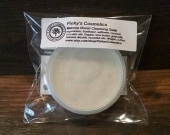 Jabón sólido limpiador de brochas de maquillaje con leche de cabra para limpiar y acondicionar tus brochas ~ 100% natural