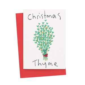 Tarjeta de felicitación navideña de Foodie de Thyme Tarjeta de felicitación navideña Tarjeta navideña