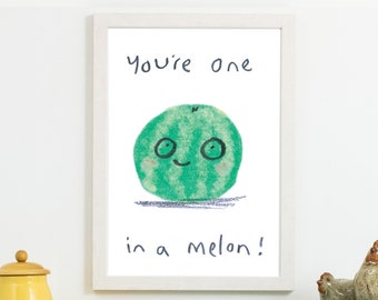 One In A Million Melon Art Print For Kitchen