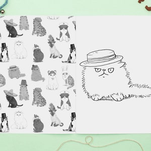 Cat Colouring Book Cats In Hats Activity Book Coloring Book image 2