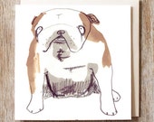 Bulldog Blank Card British bulldog winston illustration dog lovers birthday fathers day