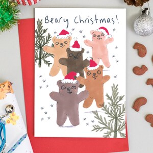 Carte de voeux joyeux Noël Beary Christmas