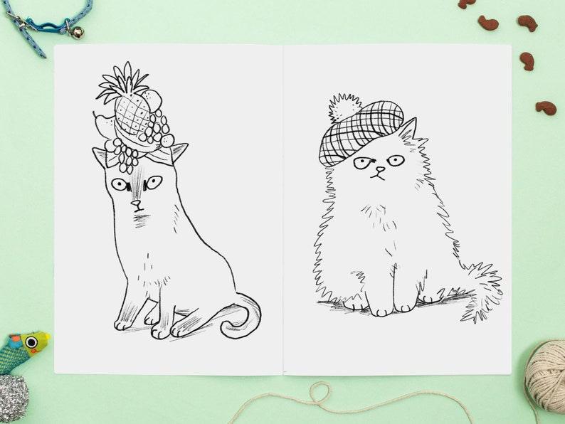 Cat Colouring Book Cats In Hats Activity Book Coloring Book image 4