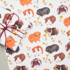 Geschenkpapier im Set mit 2 Bögen Meerschweinchen Geschenkpapier