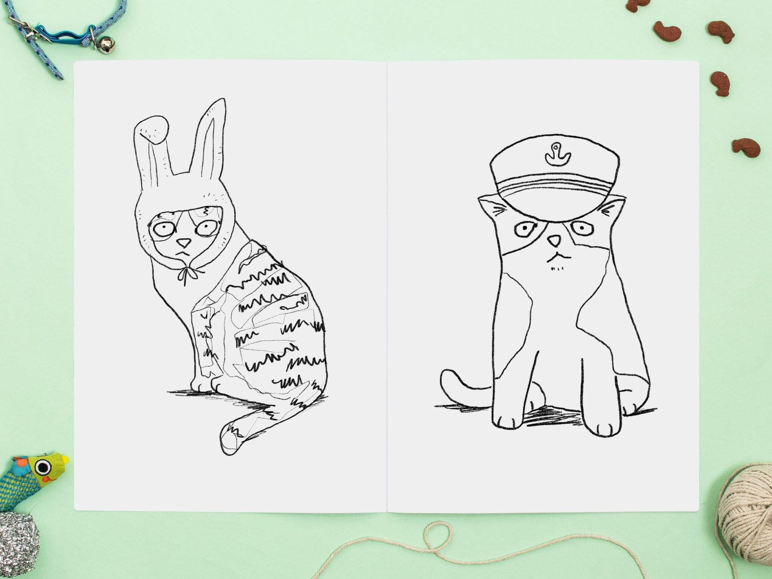 Cat Colouring Book Cats in Hats Activity Book Coloring Book - Etsy