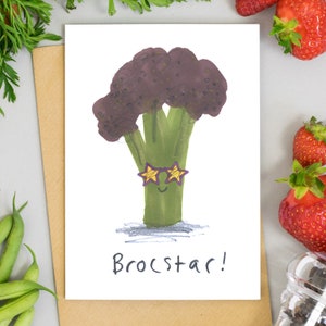 Cartão de dia dos namorados vegetal Rockstar Brocstar Brocoli Blank