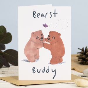 Meilleur ami Bear Card Best Buddy Friends Carte de bienvenue