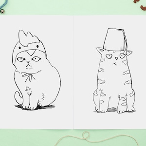 Cat Colouring Book Cats In Hats Activity Book Coloring Book image 3