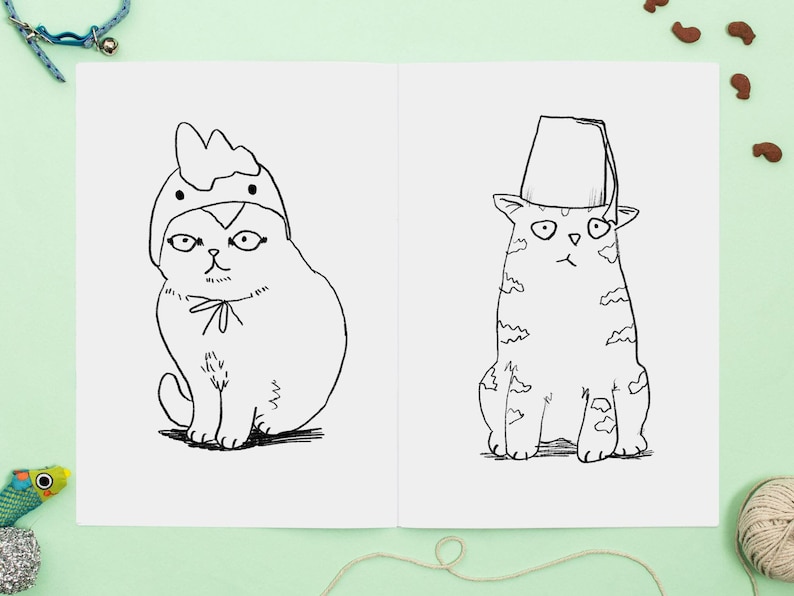 Cat Colouring Book Cats In Hats Activity Book Coloring Book image 3