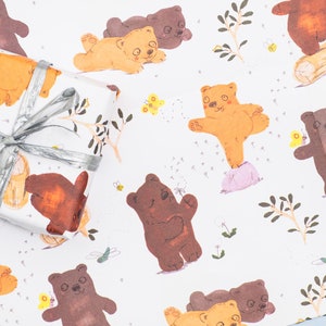 Bears Geschenkpapier Waldbären Set mit 2 Bögen Bögen