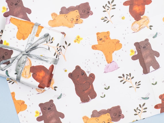 Teddy bear wrapping paper Clearance