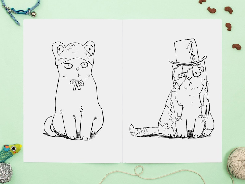 Cat Colouring Book Cats In Hats Activity Book Coloring Book image 6