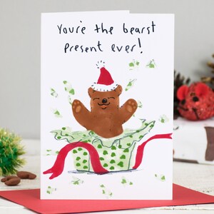 Cartão festivo de presente de Natal Bearst