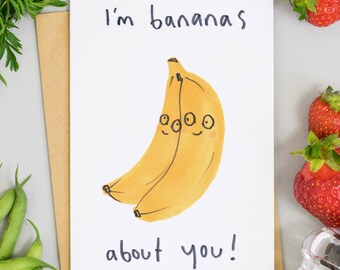 I'm Bananas About You Valentines Card