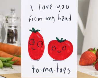 I Love You From My Head To Ma Toes Valentines Love Card