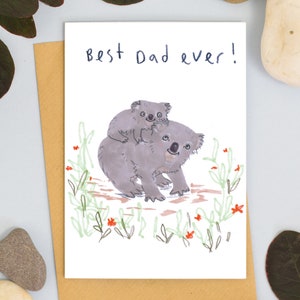 Koala beste vader ooit vadersdagkaart, leuke kaart voor papa, verjaardagskaart voor papa