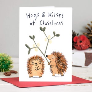 Igel Weihnachtskarte Hogs & Kisses Süße Weihnachtskarte für Hedgie-Liebhaber