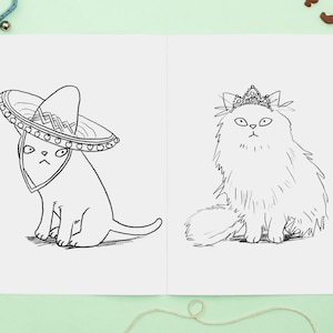 Cat Colouring Book Cats In Hats Activity Book Coloring Book image 5