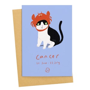 Sterrenbeeld Verjaardagskaart Kreeft Sterrenbeeld Sterrenbeeld Katten met hoeden