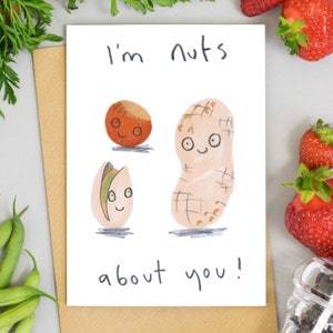 Valentines Card Nuts About You Card Love