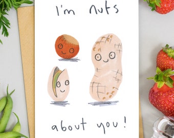 Valentines Card Nuts About You Card Love