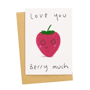 Ich liebe dich Beere viel Valentinskarte, rote Erdbeere süße Liebes-Grußkarte, fruchtige Feinschmecker-Gärtner, Food Of Love-Karte
