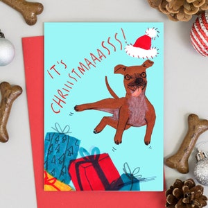 Tarjeta navideña divertida para perros Tarjeta navideña 'Es Navidad'
