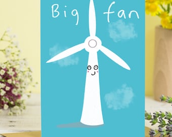 Funny Wind Turbine Card: Big Fan Valentines, Thinking of You