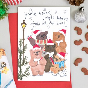 Carte de Noël Jingle Bells Bears Carte de voeux tout compris