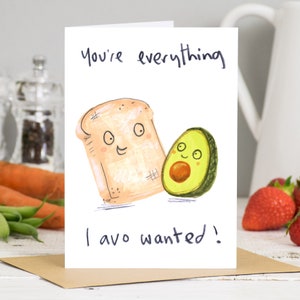 Avocado & Toast Valentinstag Karte You're Everything I avo Wanted