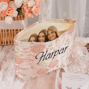 Custom Photo Lining Purse, Mother of the Bride Clutch, Wedding Gift for Mom, Personalized Keepsake Bag, Handmade Gift for Mother