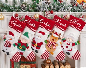2026 Embroidered Christmas Stocking,Personalized Christmas Stockings with Name,Holiday Decor Gift