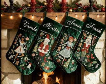 Personalized Nutcracker Christmas Stocking: Handcrafted Needlepoint, Embroidered Name