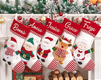 2026 Embroidered Family Stocking,Personalized Christmas Stockings with Name,Holiday Decor Gift