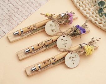 Penna a sfera personalizzata in bambù - Regalo di ringraziamento per insegnanti con incisione