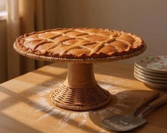 12" Natural - Lightweight Rustic Cupcake Holder Dessert Table Display Centerpiece - Pedestal Cake Stand