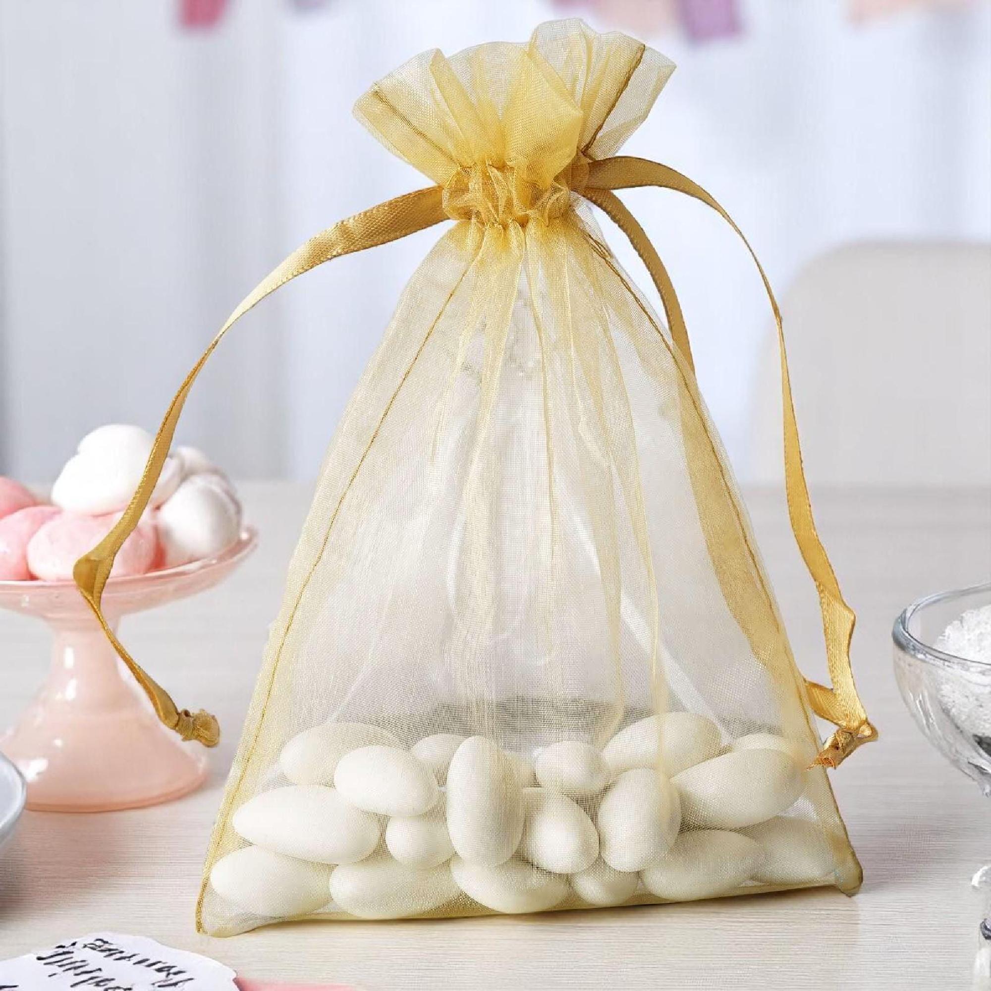 Set Of 5 White Dice With Colored Spots - 19mm Round Corner Opaque In Organza Bag