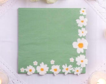 Daisy Flower Decoupage Napkins: Set of 20, 2-Ply Paper
